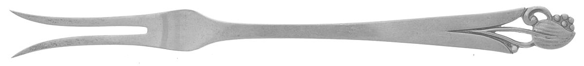 Woodlily (Sterling, 1945, Satin) Small Solid Cold Meat Serving Fork by Frank Smith-1