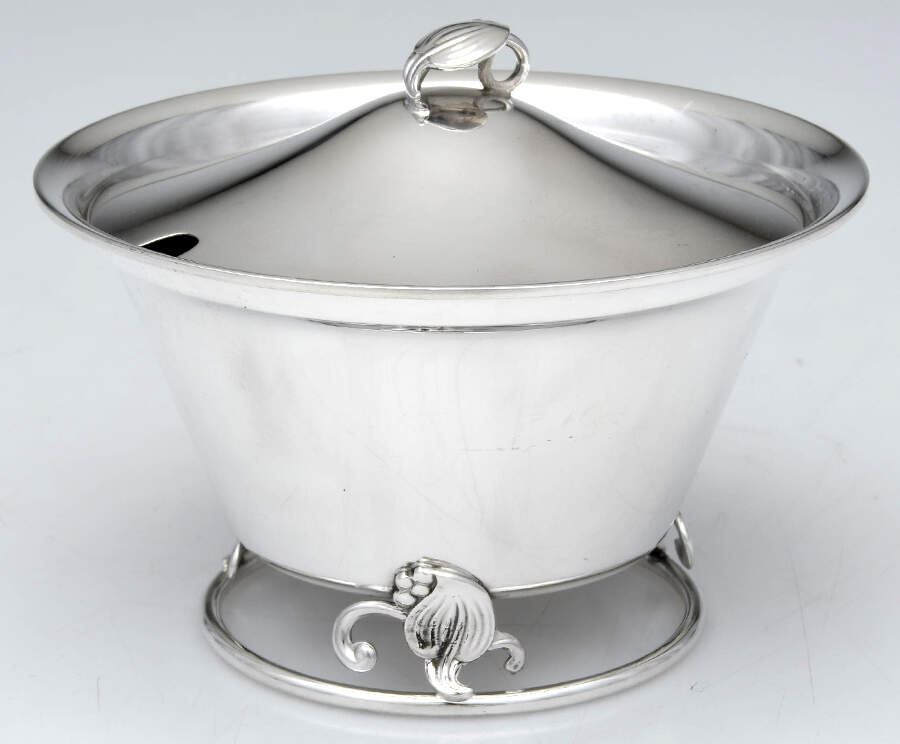 Woodlily (Sterling, 1945, Hollowware) All Sterling Marmalade Base & Lid by Frank Smith-1