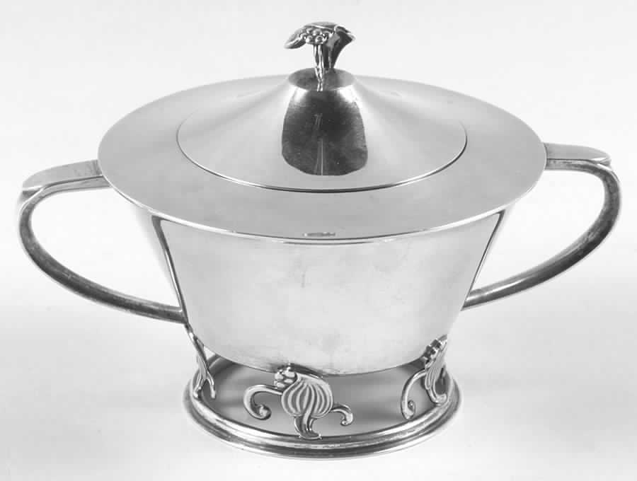 Woodlily (Sterling, 1945, Hollowware) Sugar Bowl & Lid by Frank Smith-1