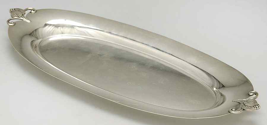 Woodlily (Sterling, 1945, Hollowware) 13" Bread Tray by Frank Smith-1