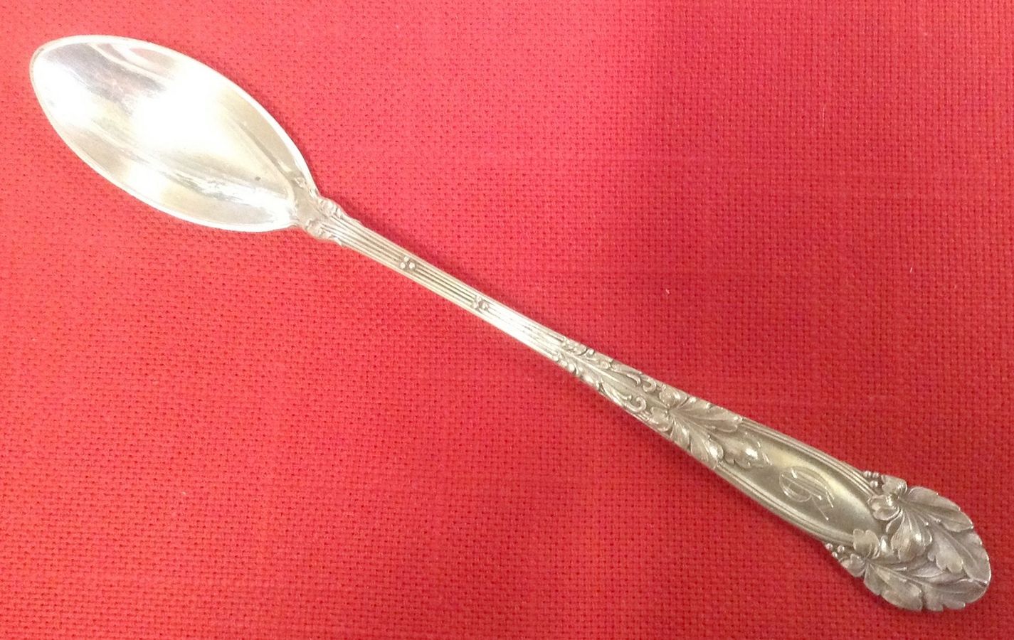 Oak (Sterling, 1912, Monograms) Chow Chow Spoon by Frank Smith-1