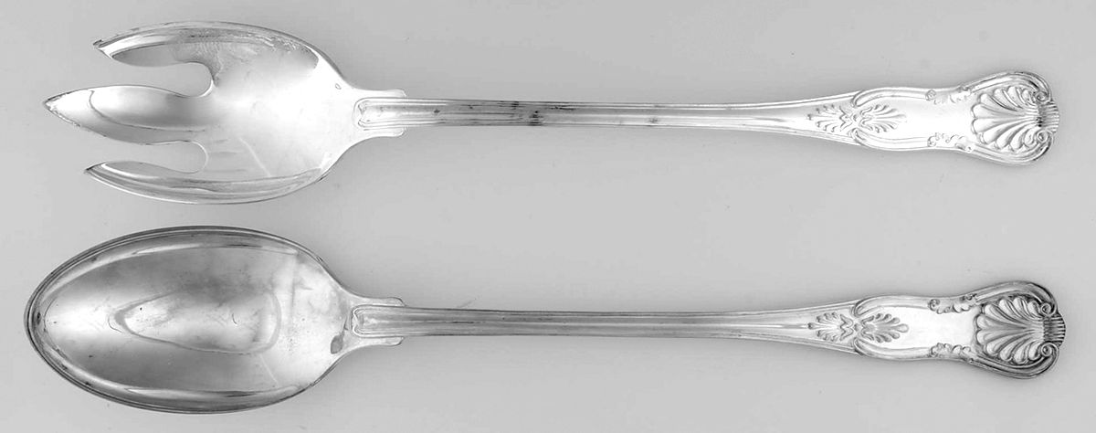 FBR14 (Silverplate) Solid Oversized Serving Salad Set by F B Rogers-1