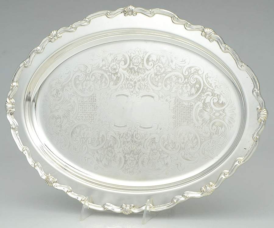 Georgetown (Silverplate, Hollowware) 15" Oval Tray by F B Rogers-1