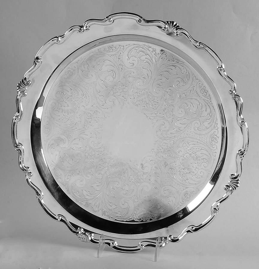 Georgetown (Silverplate, Hollowware) 15" Round Tray by F B Rogers-1