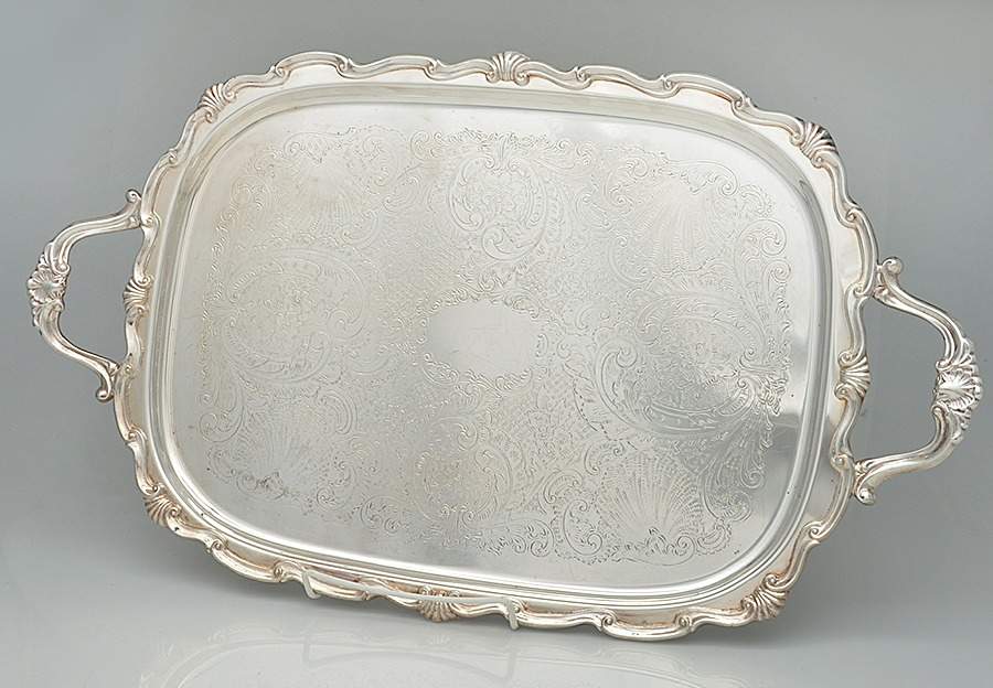 Georgetown (Silverplate, Hollowware) Large Silverplate Waiter Tray by F B Rogers-1