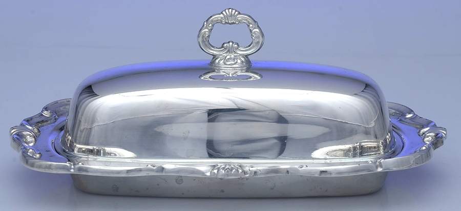 Georgetown (Silverplate, Hollowware) 1/4 Pound Silverplate Butter Dish, No Liner by F B Rogers-1