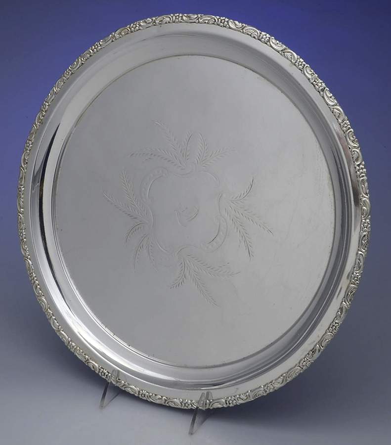 Silverplate Hollowware 14" Round Tray by Forbes-1