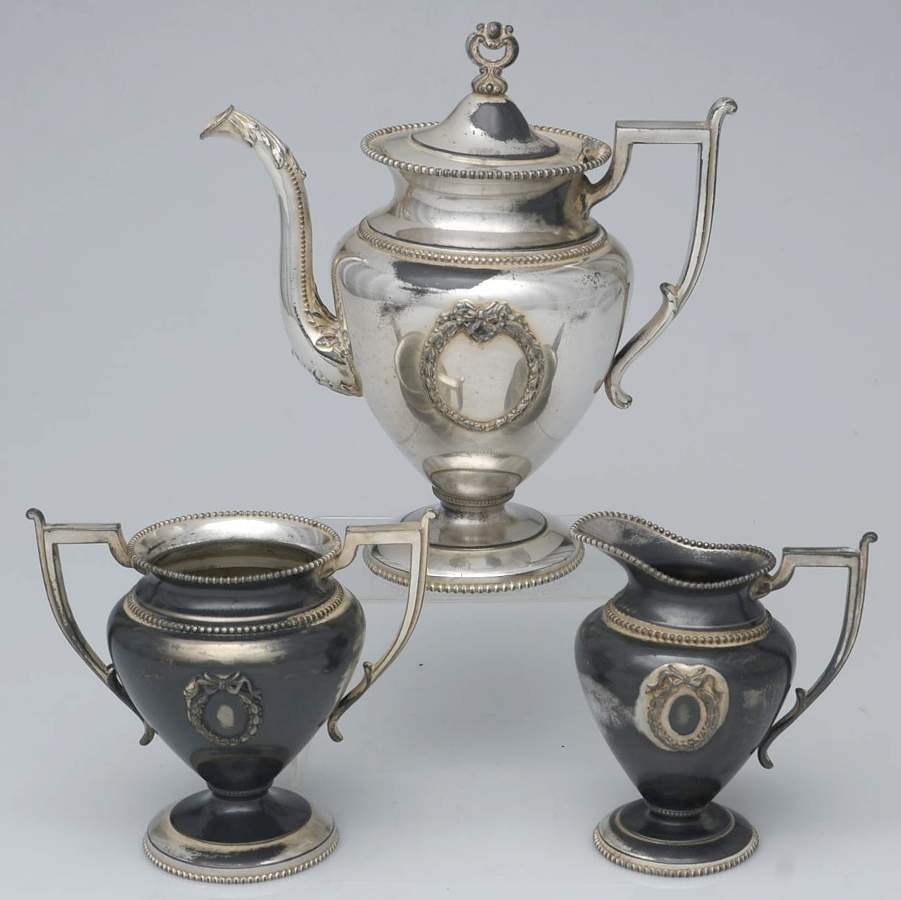 Silverplate Hollowware (3 Pc) Coffee Set (PCP,PCR,PSU) by Forbes-1