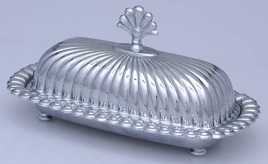 Silverplate Hollowware 1/4 Pound Covered Butter Dish by Forbes-1