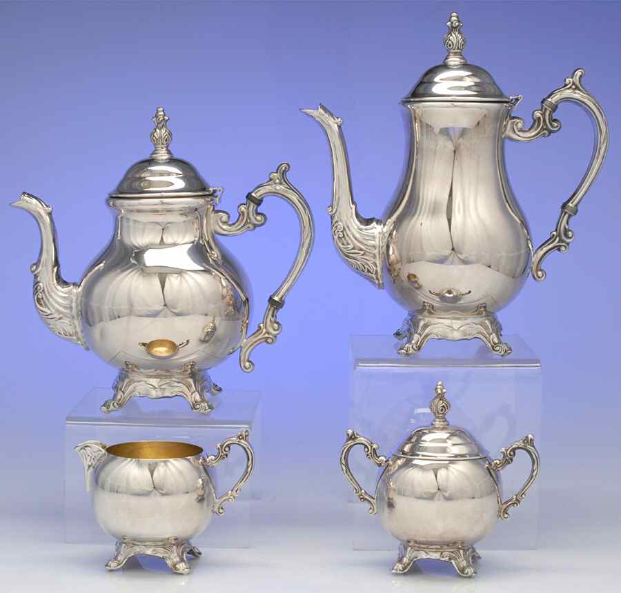 2333 (Silverplate, Hollowware) (4 Piece) Silverplate Tea Set by F B Rogers-1