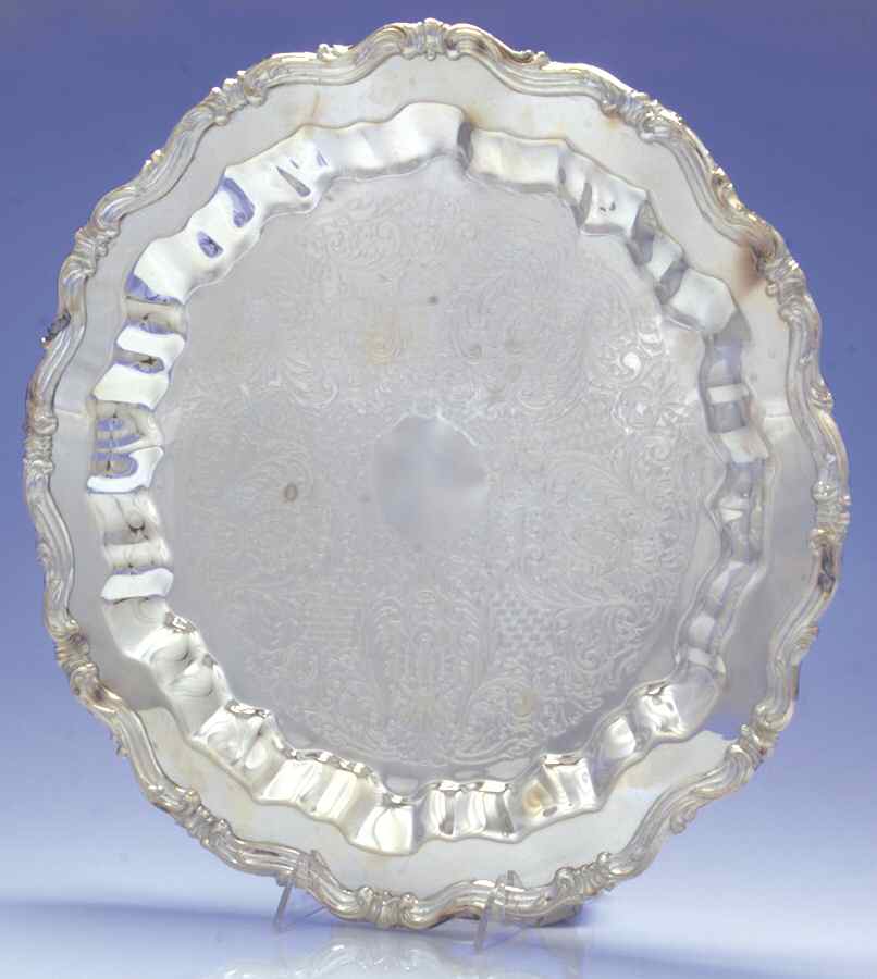 2333 (Silverplate, Hollowware) Round Silverplate Tray by F B Rogers-1