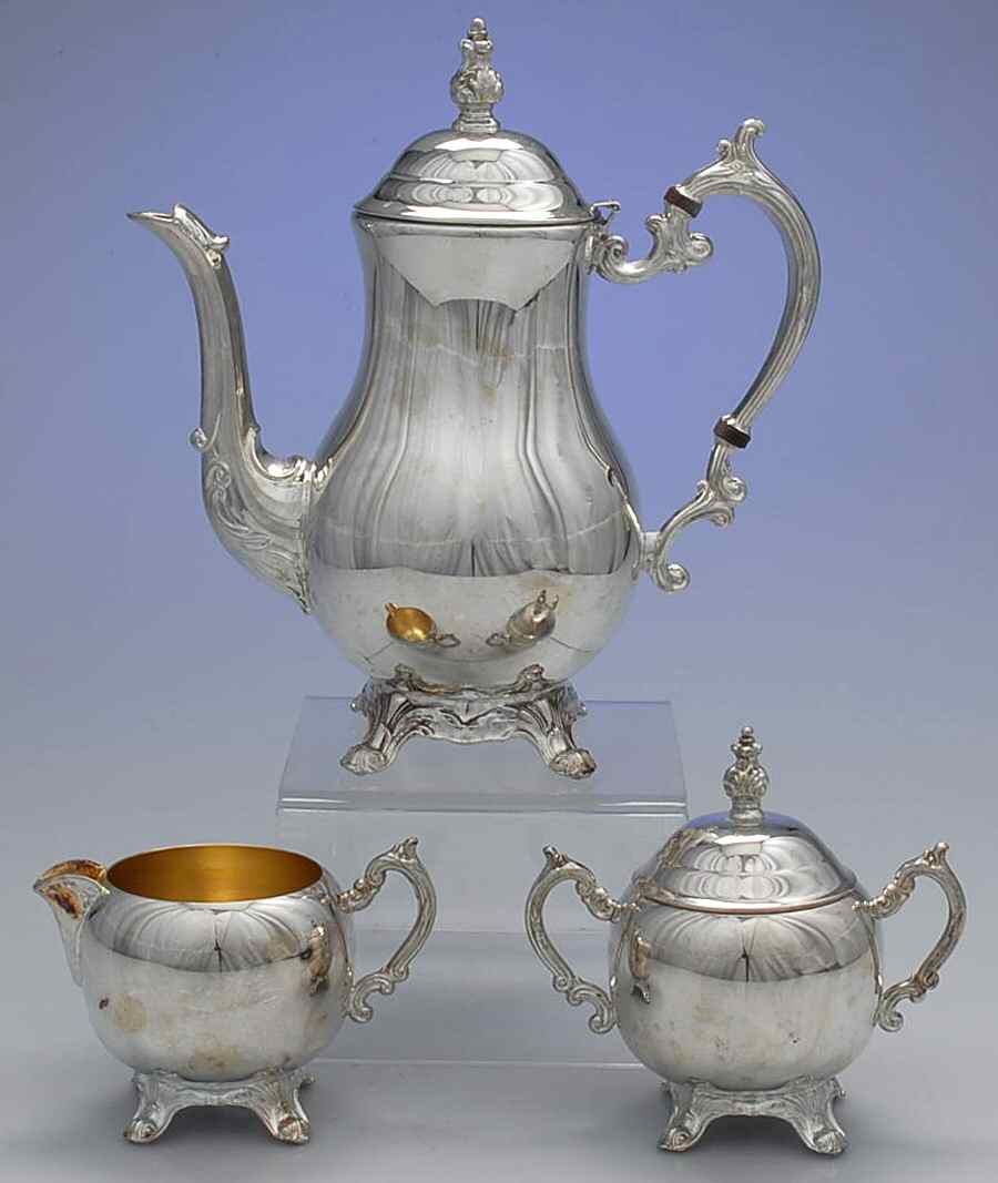 2333 (Silverplate, Hollowware) Coffee Set - 3 Piece with Coffee Pot by F B Rogers-1