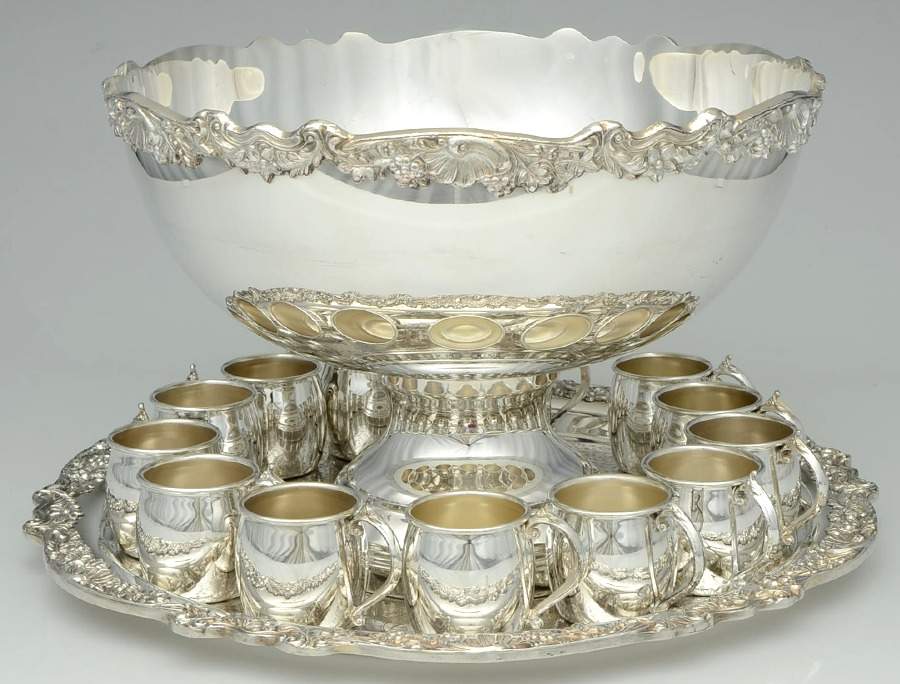 5614 (Silverplate, Hollowware) 14 Pc Punch Set (PUN, 12 PUNC & PUNT) by F B Rogers-1