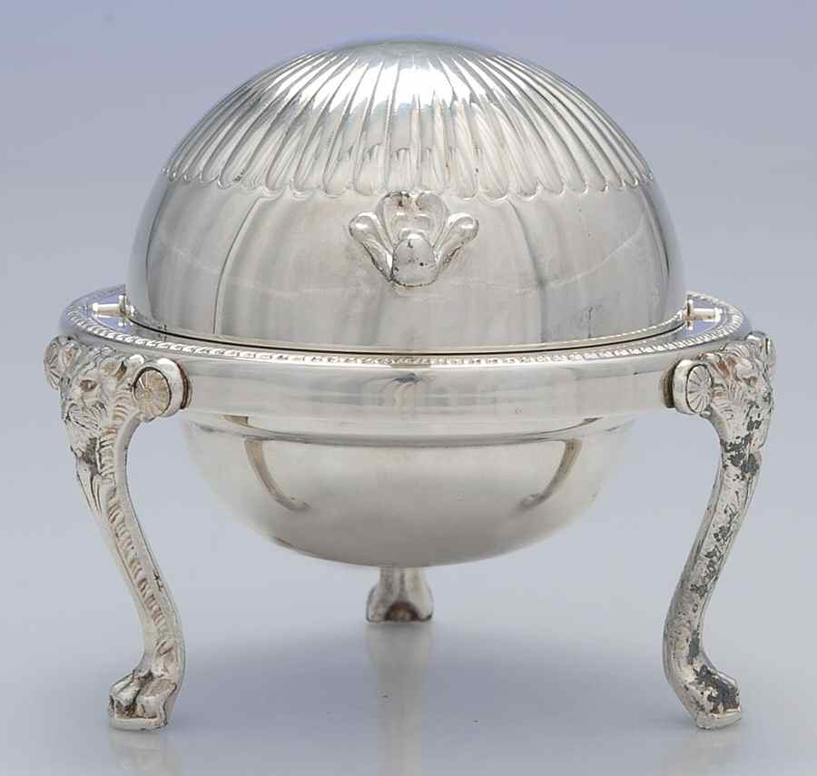 273 (Silverplate, Hollowware) Round Roll Top Butter No Glass Liner by F B Rogers-1