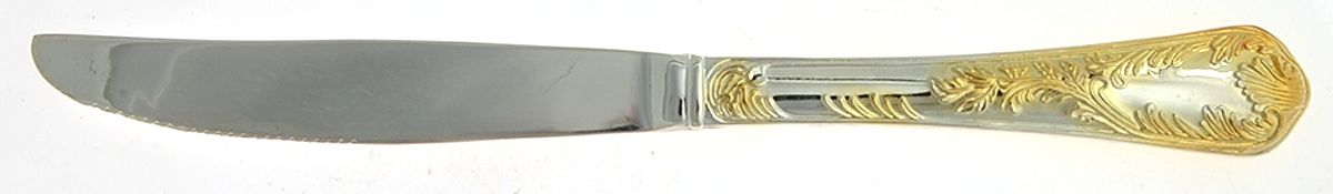 Golden Old Vienna (Silverplate, Gold Accents) Modern Solid Knife by F B Rogers-1
