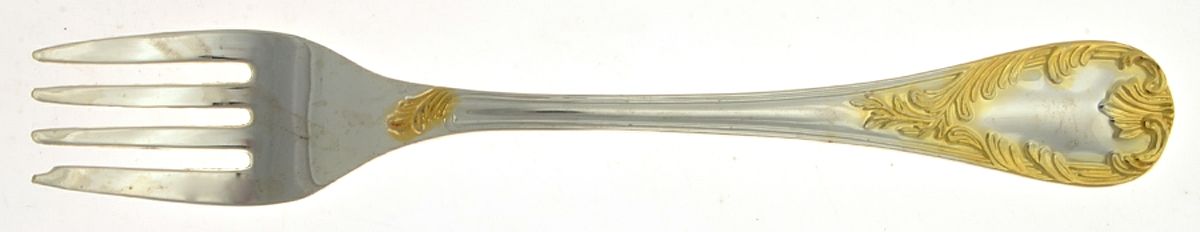 Golden Old Vienna (Silverplate, Gold Accents) Individual Salad Fork by F B Rogers-1