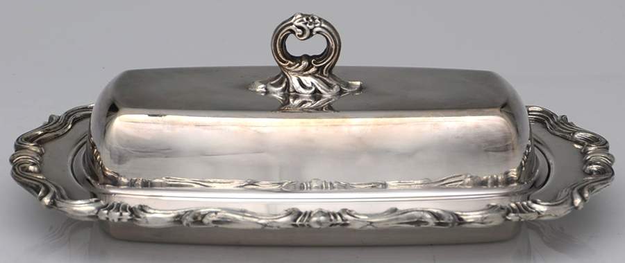 1959X (Silverplate, Hollowware) 1/4 Pound Covered Butter & Liner by F B Rogers-1