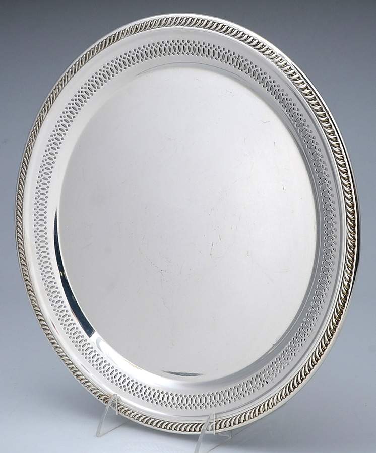 FBR21 (Silverplate, Hollowware) 12" Round Tray by F B Rogers-1