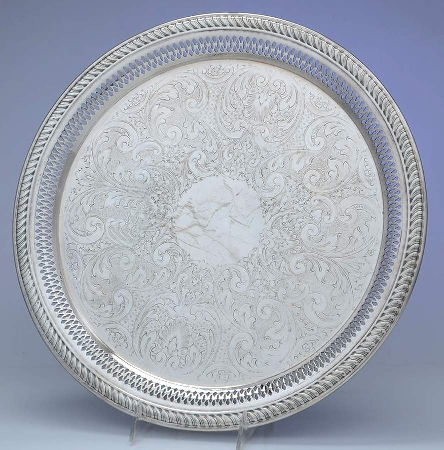 FBR21 (Silverplate, Hollowware) 14" Round Tray by F B Rogers-1