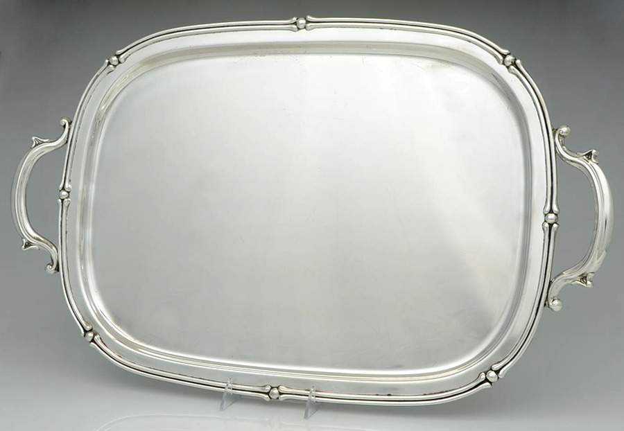 Duncan-Footed Duncan (Sterling, Hollowware) Large Waiter Tray by Fisher Silversmiths-1