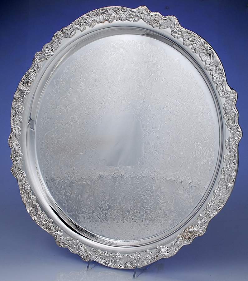 FBR25 (Silverplate, Hollowware) Round Tray For Punch Bowl by F B Rogers-1