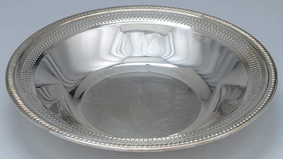 2361 (Silverplate, Hollowware) 12" Round Pierced Vegetable Bowl by F B Rogers-1