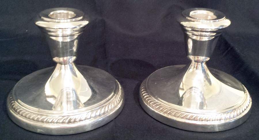 7583 (Silverplate, Hollowware) Plated Console Candleholder by F B Rogers-1