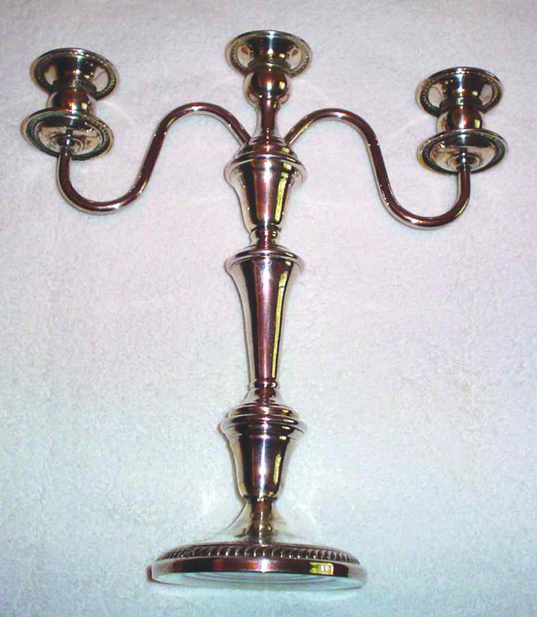 7583 (Silverplate, Hollowware) Large 3 Light Candelabra by F B Rogers-1