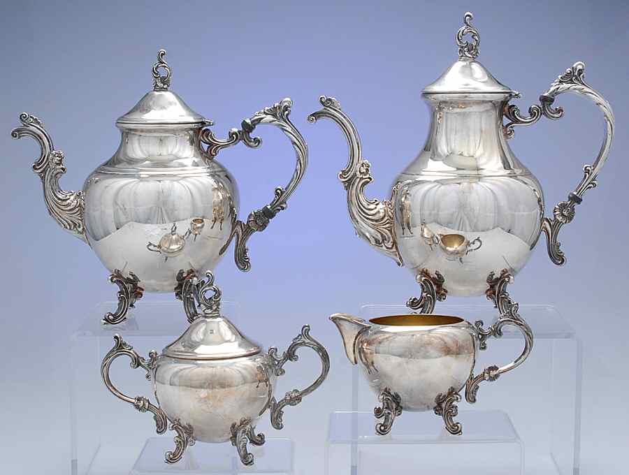 1960 (Silverplate, Hollowware) (4 Piece) Silverplate Tea Set by F B Rogers-1