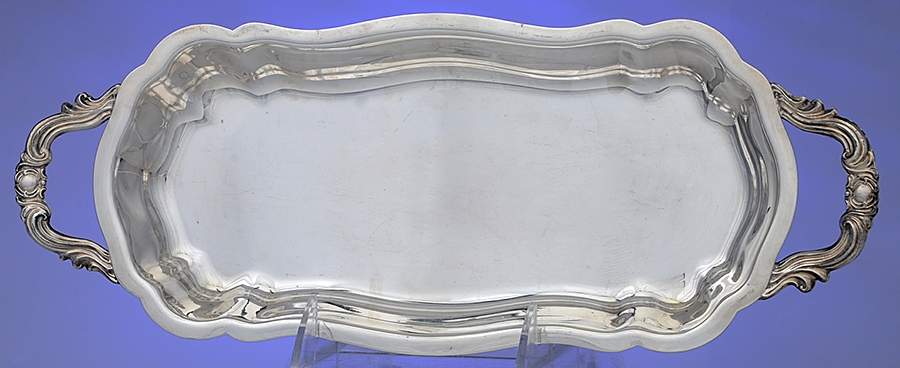 FBR23 (Silverplate, Hollowware) Plated Footed Bread Tray by F B Rogers-1