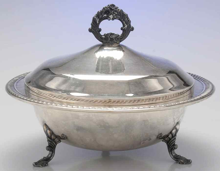 1158 (Silverplate, Hollowware) Round Plated Covered Casserole No Glass by F B Rogers-1