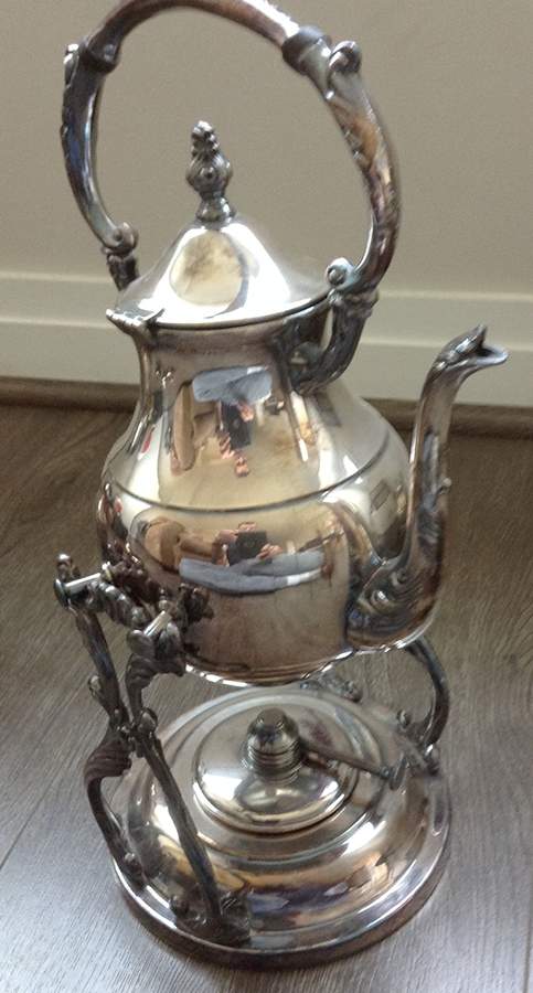 FBR30 (Silverplate, Hollowware) Kettle, Stand & Burner by F B Rogers-1