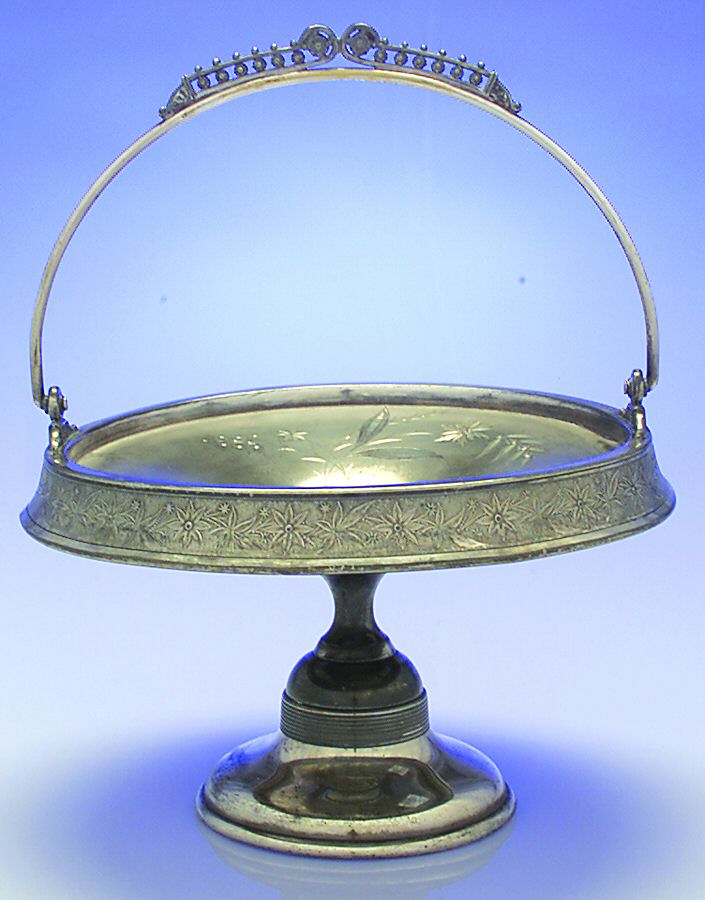 937 (Silverplate, Hollowware) Footed Cake Basket by F B Rogers-1