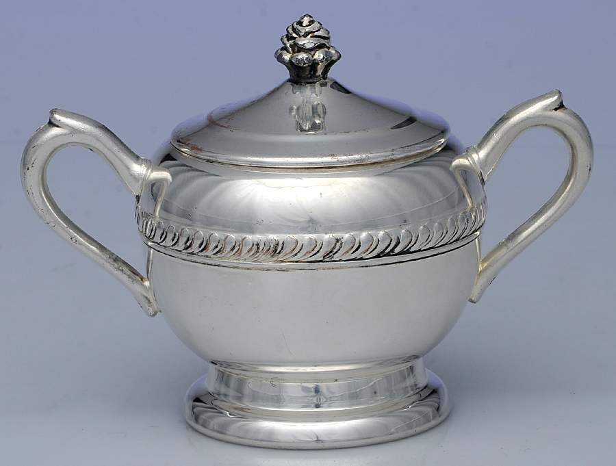 1200 (Silverplate, Hollowware) Sugar Bowl & Lid by F B Rogers-1