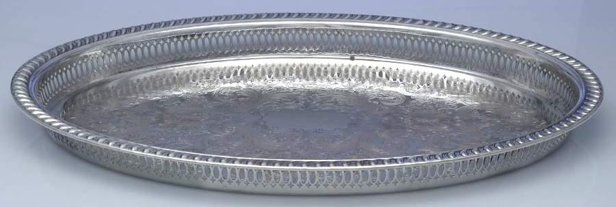 1200 (Silverplate, Hollowware) 18" Gallery Tray by F B Rogers-1