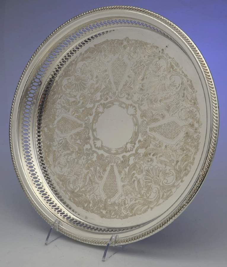 1200 (Silverplate, Hollowware) 13" Gallery Tray by F B Rogers-1