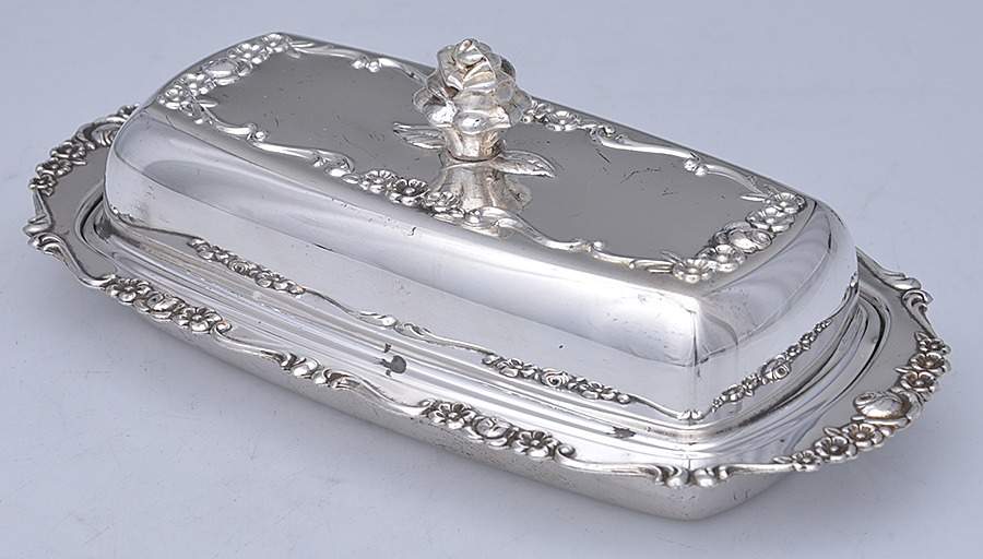 1096 (Silverplate, Hollowware) 1/4 Pound Covered Butter by F B Rogers-1