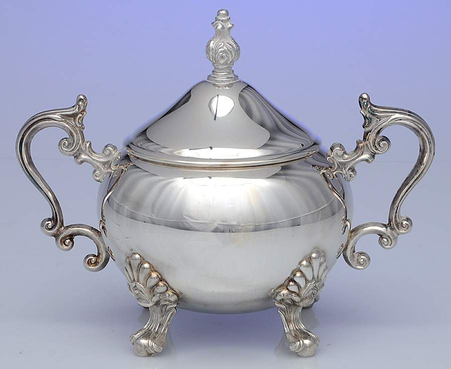 Lady Margaret (Silverplate, Hollowware) Sugar Bowl & Lid by F B Rogers-1