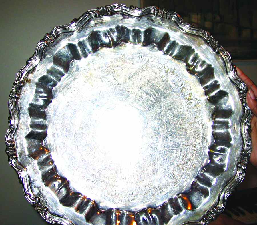 1894 (Silverplate, Hollowware) Round Silverplate Tray by F B Rogers-1
