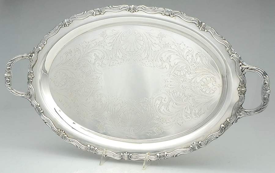 1894 (Silverplate, Hollowware) 18" Waiter Tray by F B Rogers-1