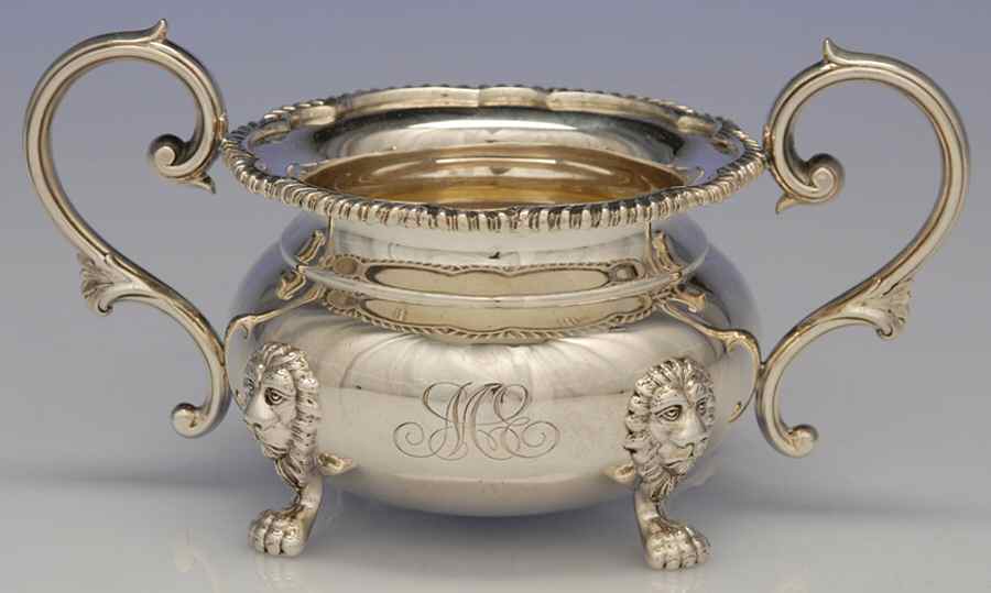 Lion (Sterling, Hollowware) Mini Open Sugar Bowl by Frank Smith-1