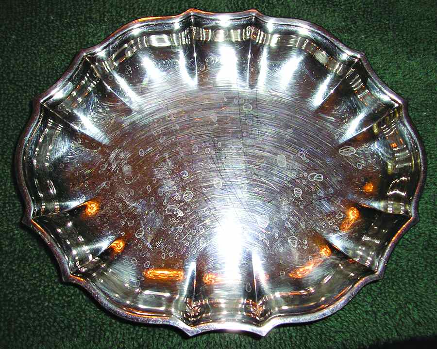 670 (Silverplate, Hollowware) Small Round Silverplate Tray by F B Rogers-1