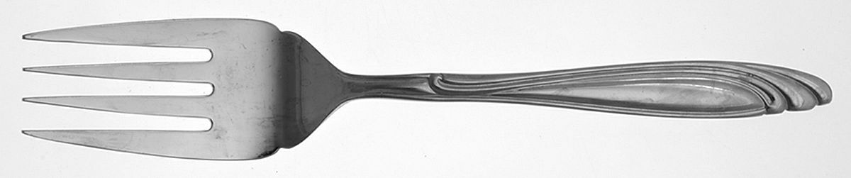 FTU13 (Stainless) Medium Solid Cold Meat Serving Fork by Fortunoff-1