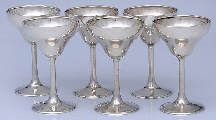 3706 (Sterling, Hollowware) Wine Goblet - Set of 6 by Frank Smith-1