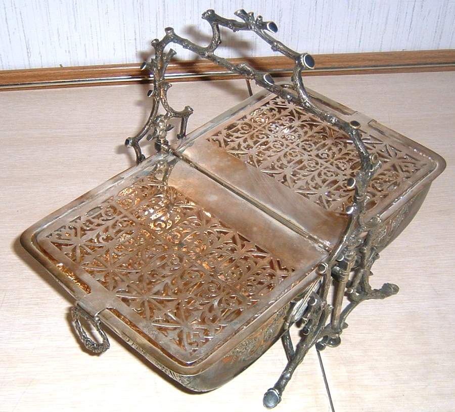 3484 (Silverplate, Hollowware) Hinged Folding Biscuit Warmer by F B Rogers-1