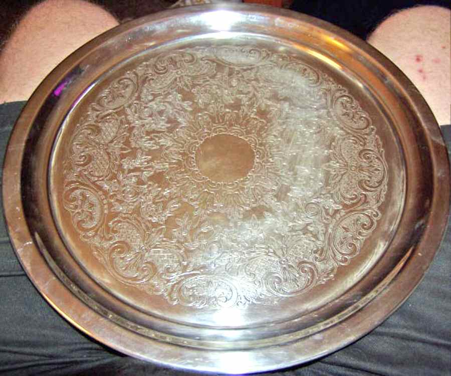 2311 (Silverplate, Hollowware) Round Silverplate Tray by F B Rogers-1