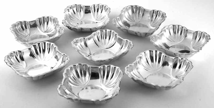 142 (Sterling, Hollowware) Nut Dish (Set of 8) by F B Rogers-1