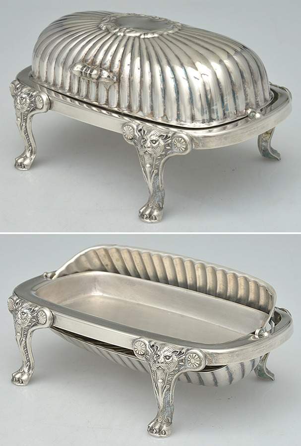 357 (Silverplate, Hollowware) Round Roll Top Butter No Glass Liner by F B Rogers-1