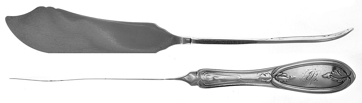 Olive (Coin) Flat Handle Master Butter Knife by Farrington & Hunnewell-1