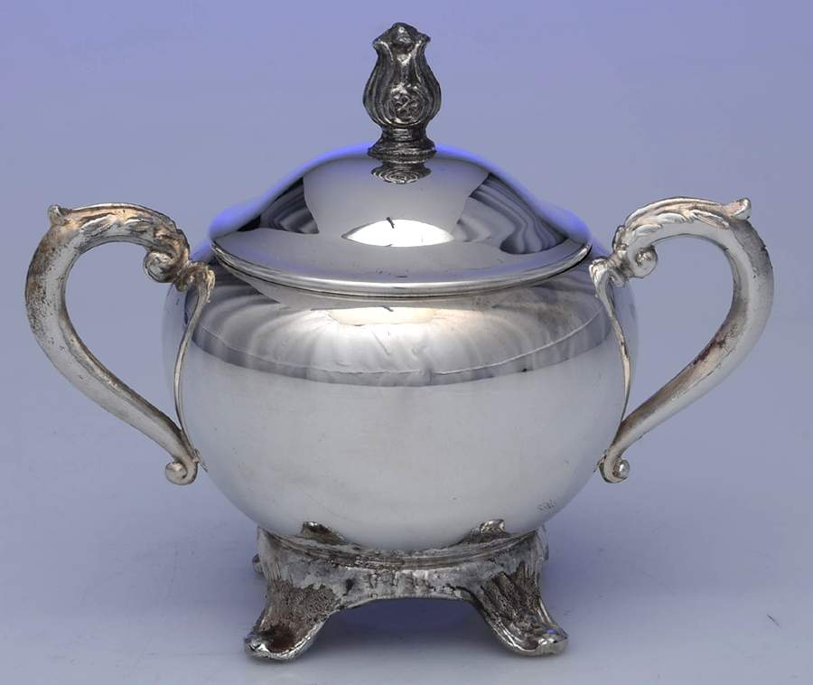 1224 (Silverplate, Hollowware) Sugar Bowl & Lid by F B Rogers-1